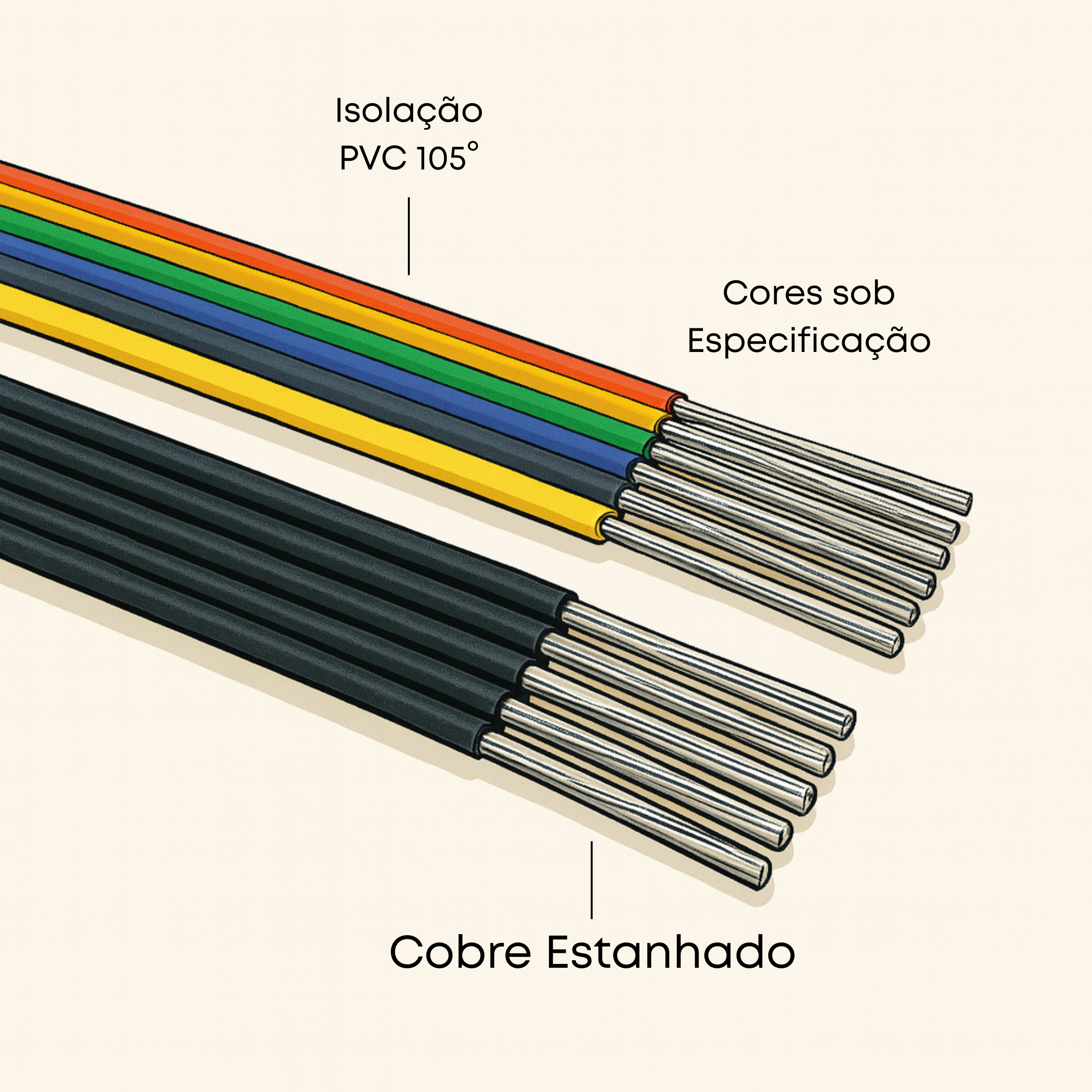 Cabo Flat Com Cores Variadas??